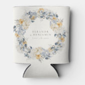 Hochzeit von Blaugelben Wasserfarben Dosenkühler (Vorderseite)