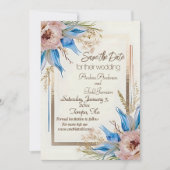 Hochzeit von Blaugras-Blume Save The Date (Vorderseite)