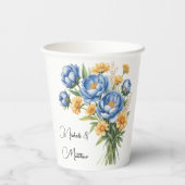 Hochzeit von Blaupferden und Gelben Milchähren Pappbecher (Rückseite)