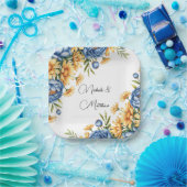 Hochzeit von Blaupferden und Gelben Milchähren Pappteller (Party)