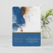 Hochzeit von Blaurost Kupfer Einladung (Stehend Vorderseite)