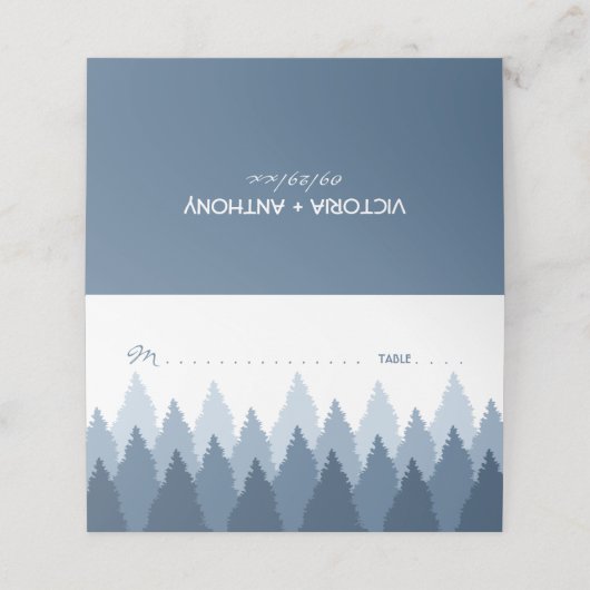 Hochzeit von Blauwald Platzkarte (Außenseite Aufgefaltet)