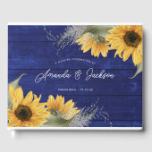 Hochzeit von Blauwald-rustikalen Sonnenblumen Gästebuch (Vorderseite)