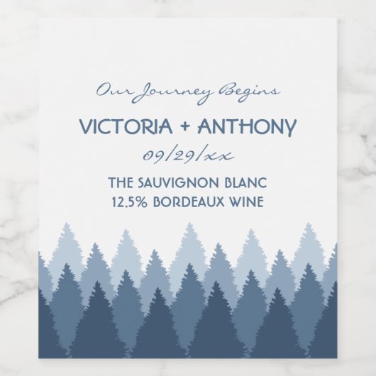 Hochzeit von Blauwald Weinetikett (Einzelnes Label)