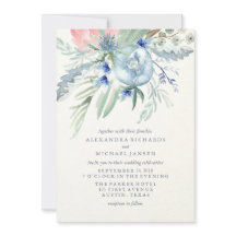 Hochzeit von Blue and Pink Peony Watercolor