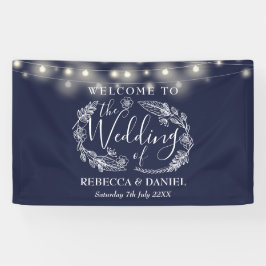 Hochzeit von Blue Floral Garland Banner