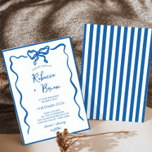 Hochzeit von Blue Hand Drawn Bow Ribbon Sketch