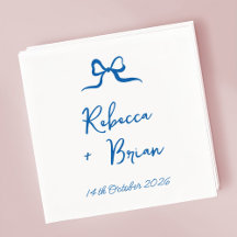 Hochzeit von Blue Hand Drawn Bow Ribbon Sketch