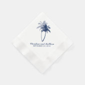 Hochzeit von Blue Palm Trees Beach Serviette (Ecke)