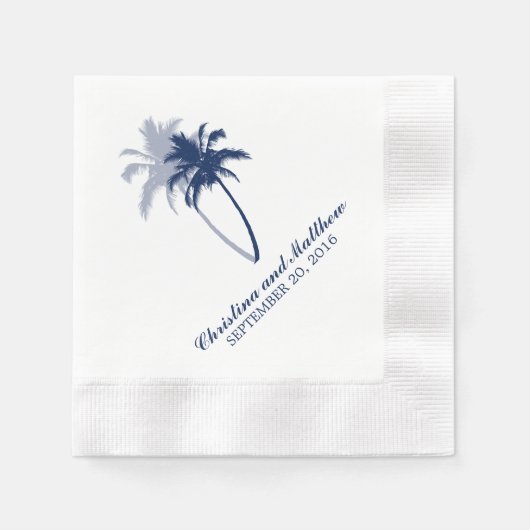 Hochzeit von Blue Palm Trees Beach Serviette (Vorderseite)