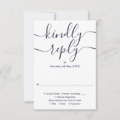 Hochzeit von Blue Script String Lights RSVP Karte (Vorderseite)