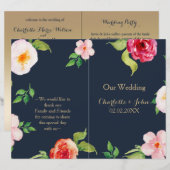 Hochzeit von Blume in Marine und Goldmedaille (Vorne/Hinten)