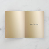 Hochzeit von Blume in Marine und Goldmedaille Dankeskarte (Innenseite)