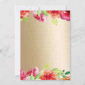 Hochzeit von Blume in Marine und Goldmedaille Save The Date (Rückseite)