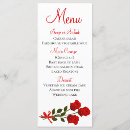 Hochzeit von Blume mit Blumenmenüs Menükarte