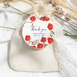 Hochzeit von Blume Red Poppies Geschenkanhänger