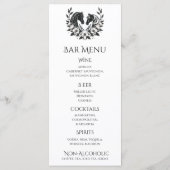 Hochzeit von Blume und Reitpferden Menükarte (Rückseite)