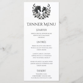 Hochzeit von Blume und Reitpferden Menükarte