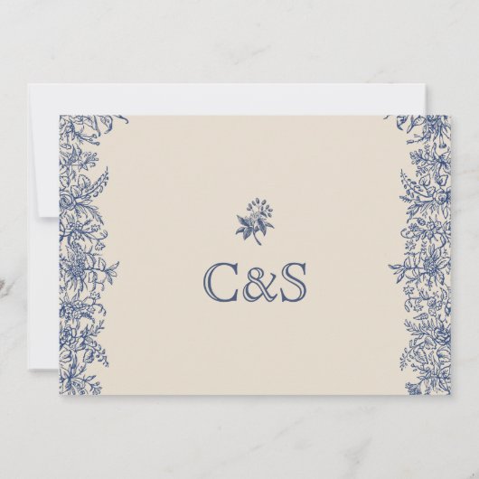 Hochzeit von Blumen Save The Date (Rückseite)