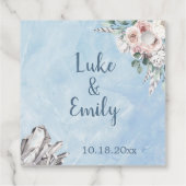 Hochzeit von Blumen und Kristallen Geschenkanhänger (Rückseite)