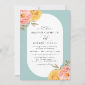 Hochzeit von Blumenbeeren-Rose Einladung (Vorderseite)