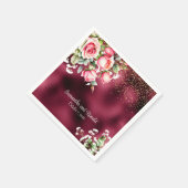 Hochzeit von Blumenbeeren und Glitzer Serviette (Ecke)