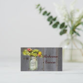 Hochzeit von Blumenkästen aus rustikalem Land Visitenkarte (Stehend Vorderseite)
