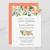 Hochzeit von Blumenkorallen Einladung (Vorne/Hinten)