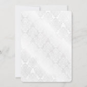 Hochzeit von Blumenstrauß auf Damask Einladung (Rückseite)