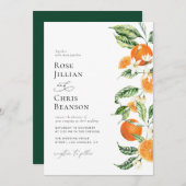 Hochzeit von Blumenzitruskraut Einladung (Vorne/Hinten)