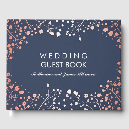 Hochzeit von Blüten und Gipskräutern der Marine Gästebuch (Vorderseite)