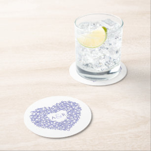 Hochzeit von Blütenblumen Runder Pappuntersetzer