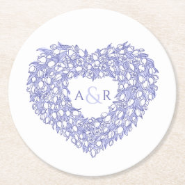 Hochzeit von Blütenblumen Runder Pappuntersetzer