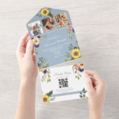 Hochzeit von Blütenblütenblütenblume All In One Einladung (Abreißen)