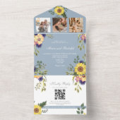 Hochzeit von Blütenblütenblütenblume All In One Einladung (Innen Boden)