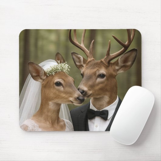 Hochzeit von Bock und Reh im Wald Mousepad (Mit Mouse)