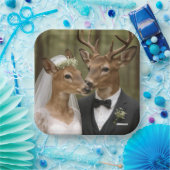 Hochzeit von Bock und Reh im Wald Pappteller (Party)
