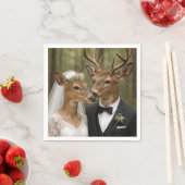 Hochzeit von Bock und Reh im Wald Serviette (Beispiel)