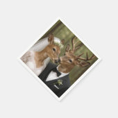 Hochzeit von Bock und Reh im Wald Serviette (Ecke)