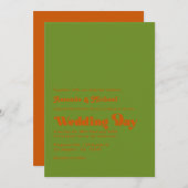 Hochzeit von Bohemischem Olivenöl und Burnt-Orange Einladung (Vorne/Hinten)