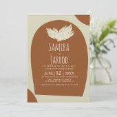 Hochzeit von Bohemischen handgezogenen Naturpfeile Einladung (Stehend Vorderseite)