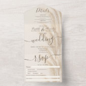 Hochzeit von Boho All In One Einladung (Innen Boden)