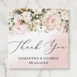 Hochzeit von Boho Blush Pink-Goldkalligraphie Geschenkanhänger