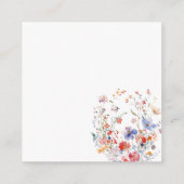 Hochzeit von Boho Floral Wildblume Begleitkarte (Rückseite)