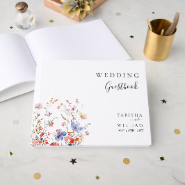 Hochzeit von Boho Floral Wildblume Gästebuch