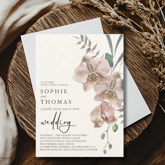 Hochzeit von Boho orchids Einladung