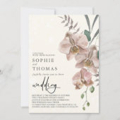 Hochzeit von Boho orchids Einladung (Vorderseite)