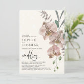 Hochzeit von Boho orchids Einladung (Stehend Vorderseite)