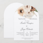 Hochzeit von Boho terracota Einladung (Vorne/Hinten)