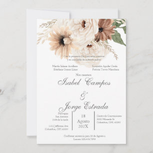 Hochzeit von Boho terracota Einladung